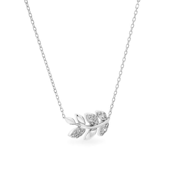 Dây liền mặt vàng trắng 14K gắn kim cương DOJI ALPR700104F2DA1