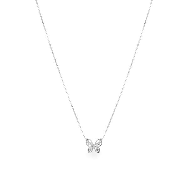 Dây liền mặt vàng trắng 14K gắn kim cương DOJI ALPR700107F2DA1