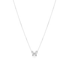 Dây liền mặt vàng trắng 14K gắn kim cương DOJI ALPR700107F2DA1