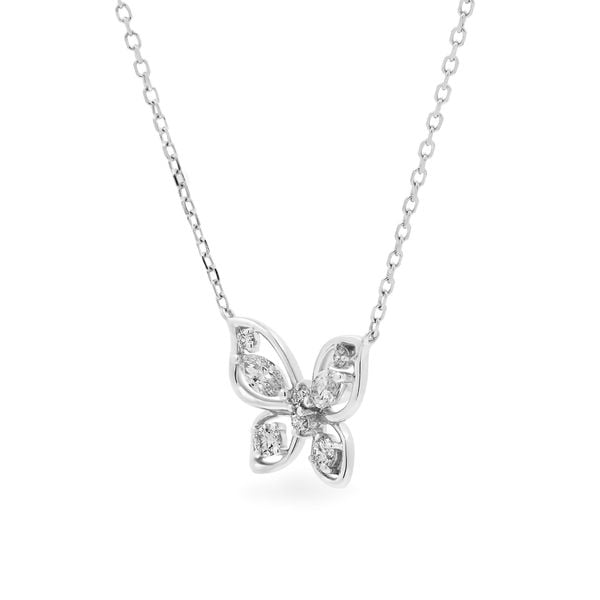 Dây liền mặt vàng trắng 14K gắn kim cương DOJI ALPR700107F2DA1