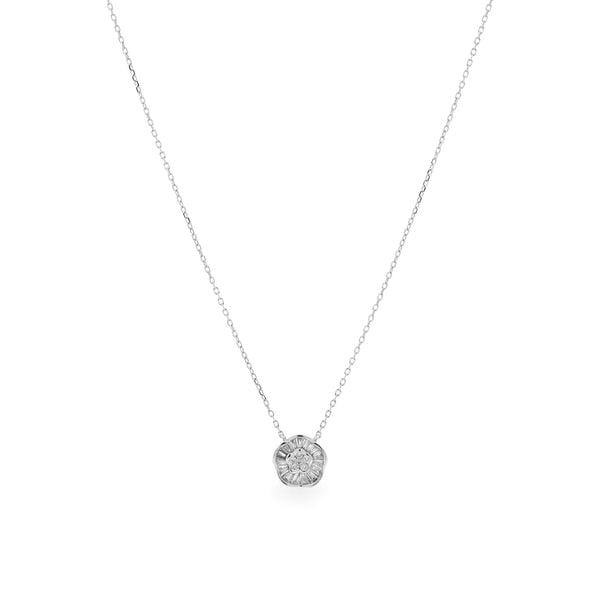 Dây liền mặt vàng trắng 14K gắn kim cương DOJI ALPR700122F2DA1