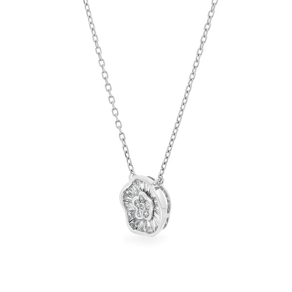 Dây liền mặt vàng trắng 14K gắn kim cương DOJI ALPR700122F2DA1