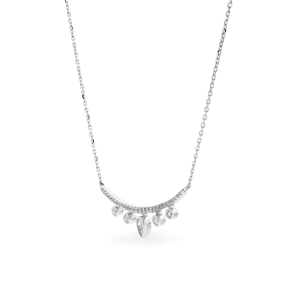 Dây liền mặt vàng trắng 14K gắn kim cương DOJI ALPR800006F2DA1 