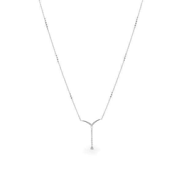 Dây liền mặt vàng trắng 14K gắn kim cương DOJI ALPR800010F2DA1