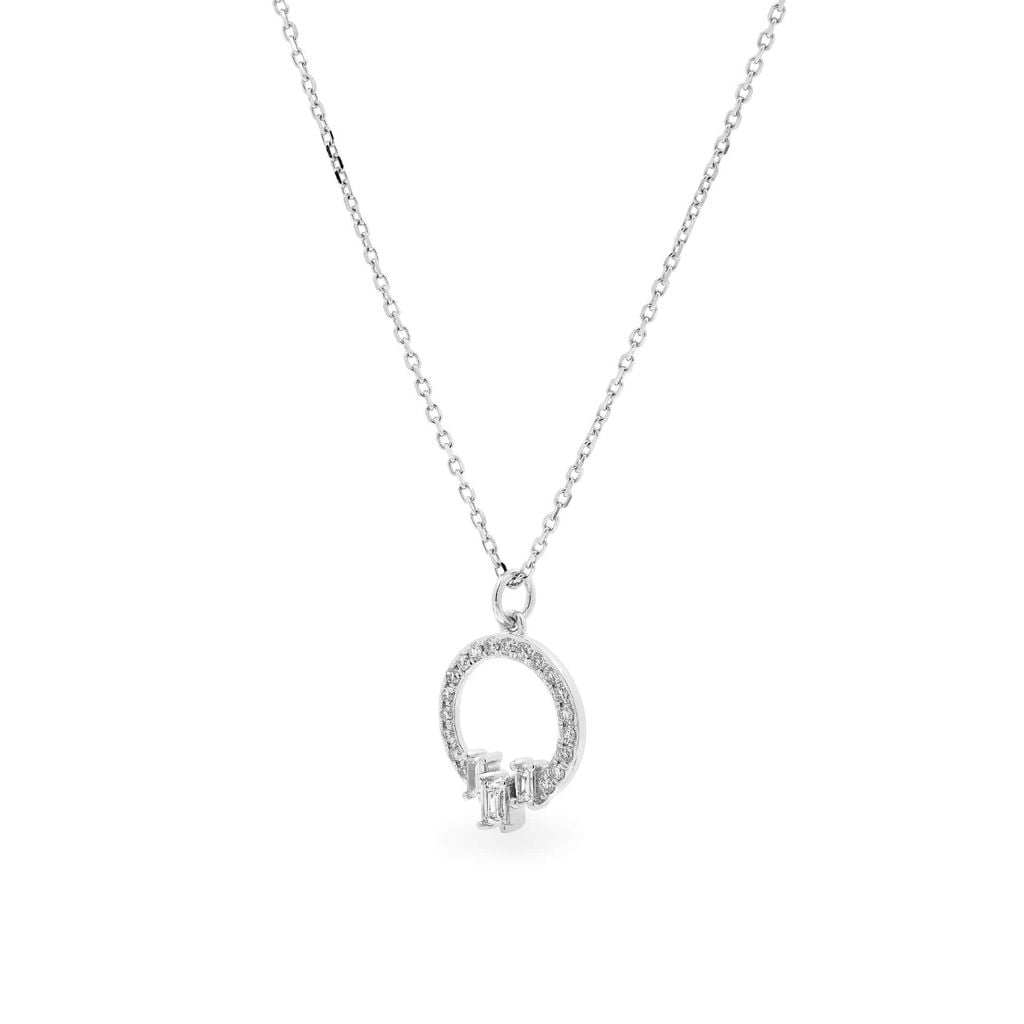 Dây liền mặt vàng trắng 14K gắn kim cương DOJI ALPR800011F2DA1 