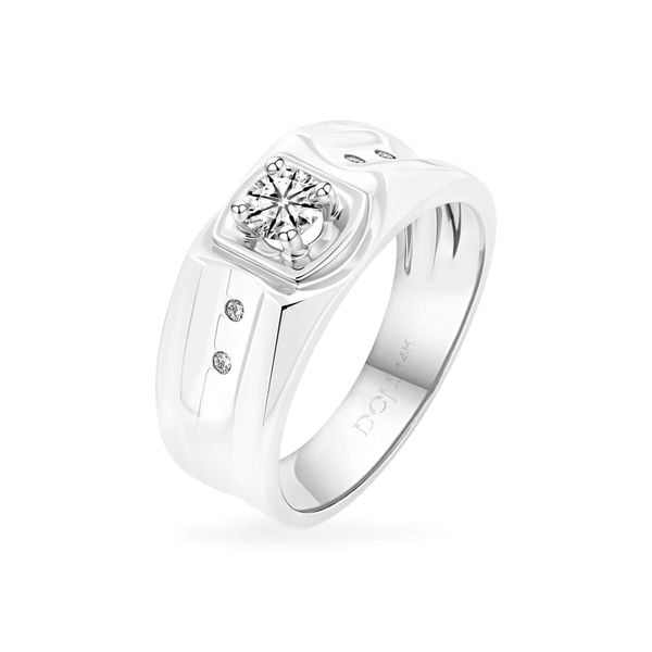 Nhẫn vàng trắng 14K gắn kim cương DOJI AMRB201067F2HA1