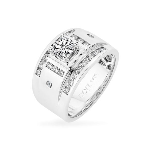 Nhẫn vàng trắng 14K gắn kim cương DOJI AMRB400048F2HA1