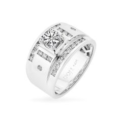 Nhẫn vàng trắng 14K gắn kim cương DOJI AMRB400048F2HA1