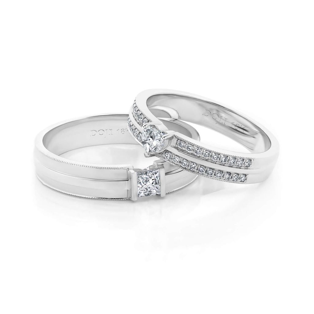 Nhẫn cưới 18K DOJI AWMF000046D2NN1 - AWFF000046D2NN1 
