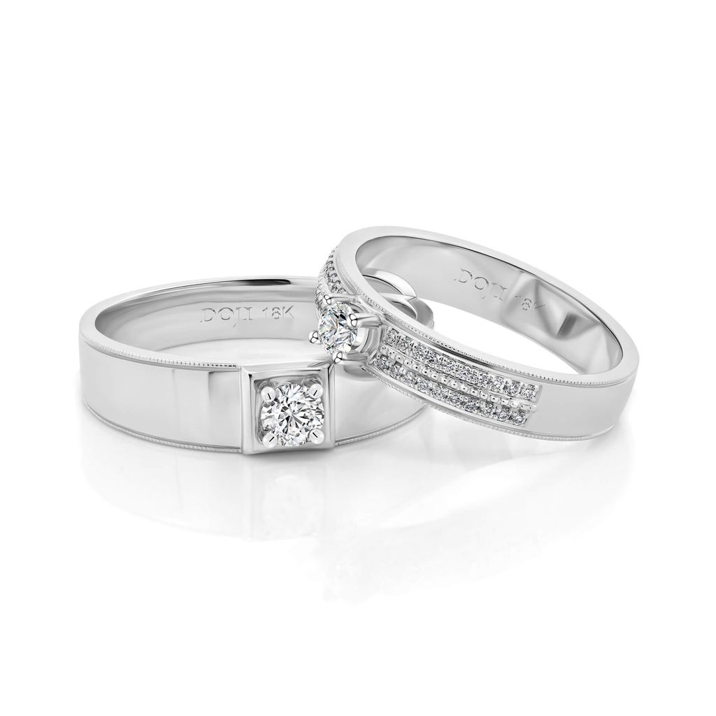 Nhẫn cưới 18K DOJI AWMF000039D2NN1 - AWFF000039D2NN1 