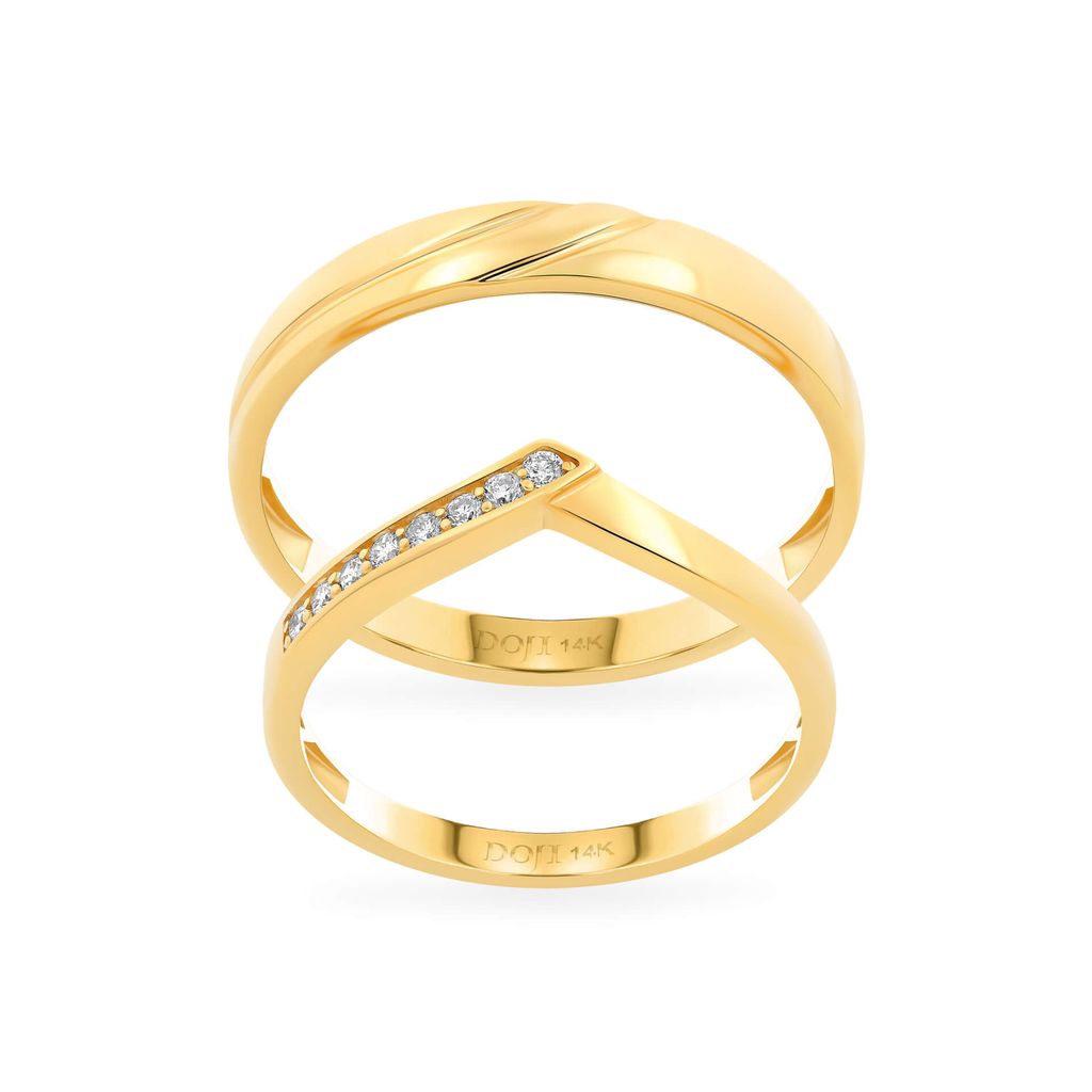 Nhẫn cưới 14K DOJI AWMG111934F1KK1 - AWFG111934F1ML1 