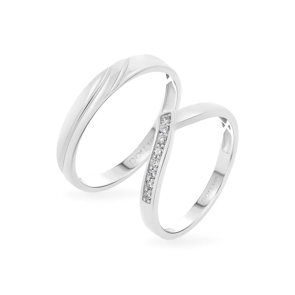 Nhẫn cưới 14K DOJI AWMG111934F2KK1 - AWFG111934F2ML1 