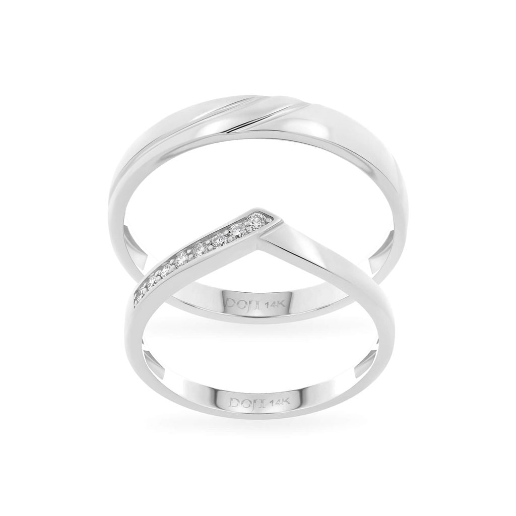 Nhẫn cưới 14K DOJI AWMG111934F2KK1 - AWFG111934F2ML1 
