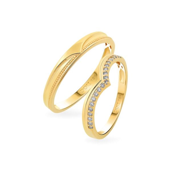 Nhẫn cưới 18K DOJI AWMG111935D1KK1 - AWFG111935D1ML1