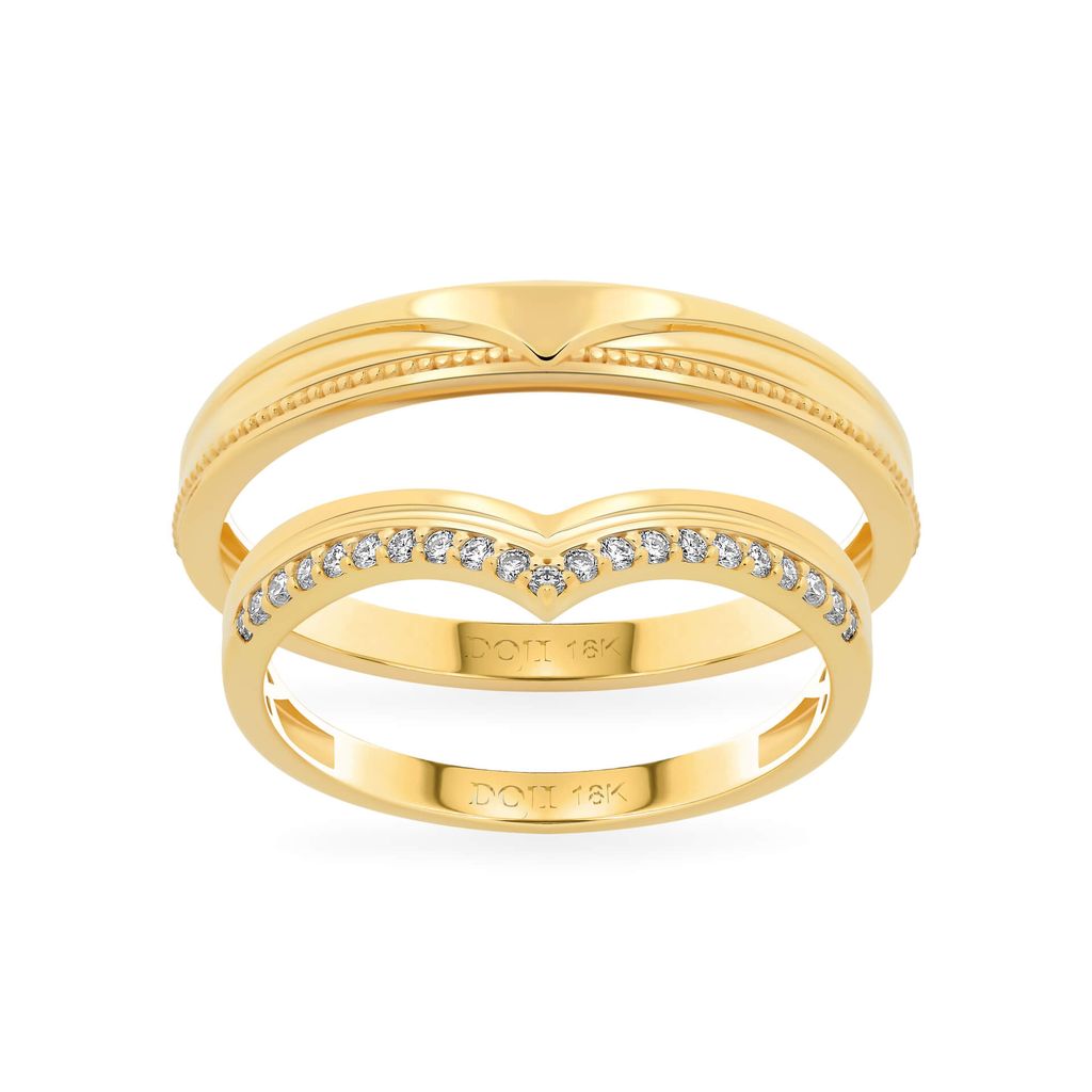 Nhẫn cưới 18K DOJI AWMG111935D1KK1 - AWFG111935D1ML1 