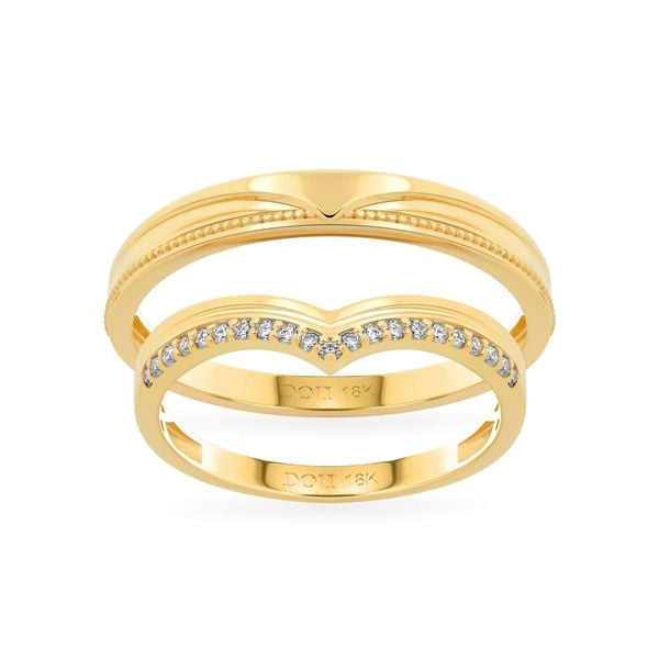 Nhẫn cưới 18K DOJI AWMG111935D1KK1 - AWFG111935D1ML1