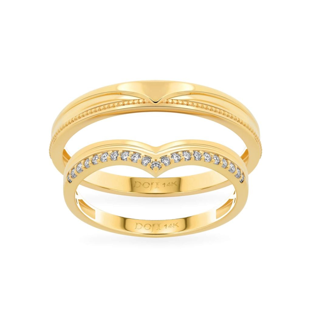 Nhẫn cưới 14K DOJI AWMG111935F1KK1 - AWFG111935F1ML1 