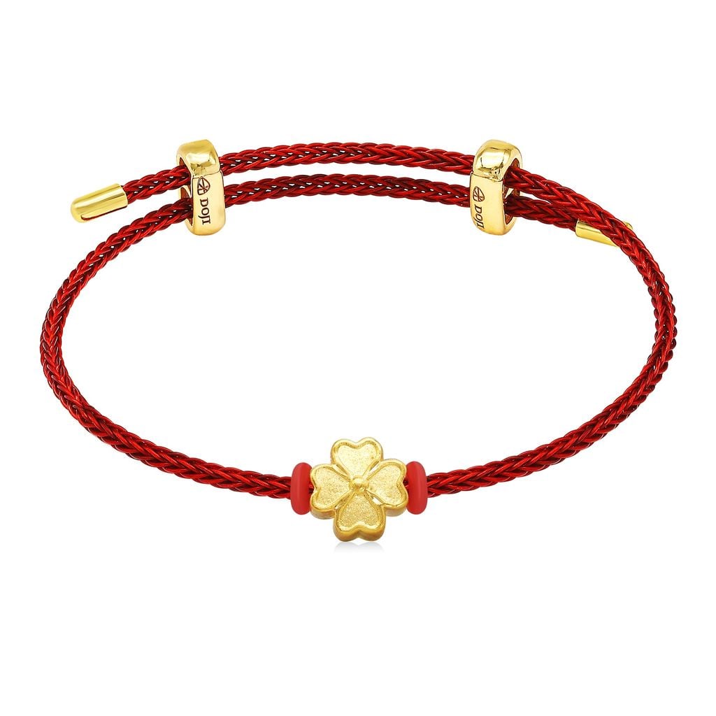 Vòng charm cỏ bốn lá vàng 24K DOJI BCB5003510A1XX1 