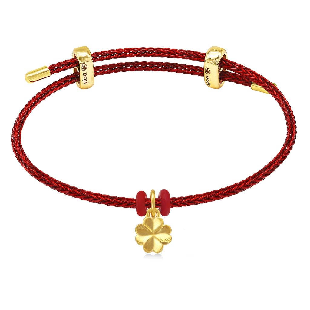 Vòng charm cỏ bốn lá vàng 24K DOJI BCB5005620A1XX1 