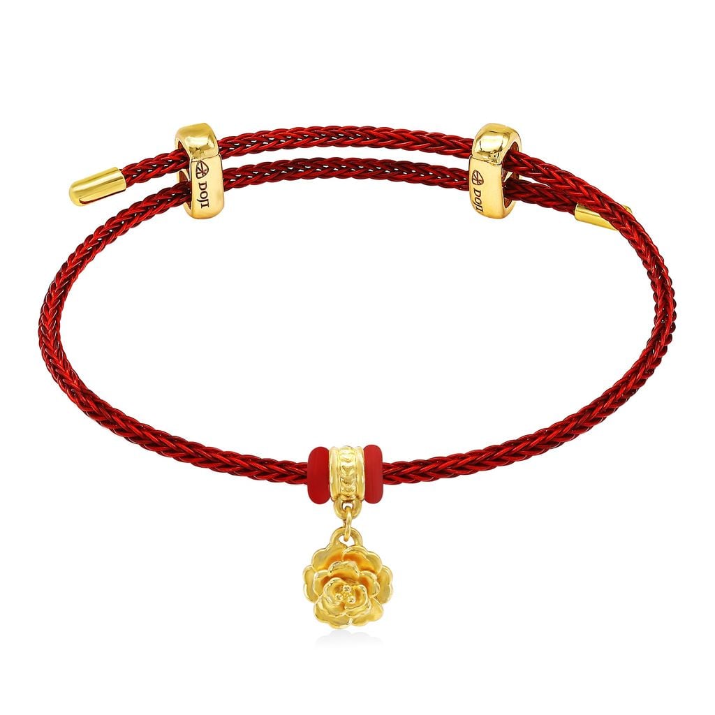 Vòng charm hoa hồng vàng 24K DOJI BCB5006080A1XX1 