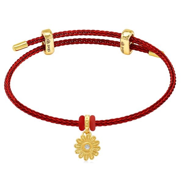 Vòng charm hoa cúc vàng 24K gắn đá CZ DOJI BLC5006100A1CZ1