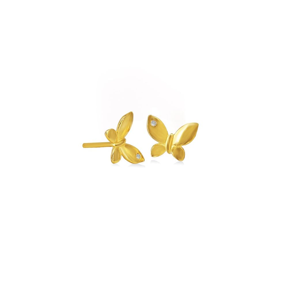 Hoa tai vàng 24K gắn đá CZ DOJI BLE0004380A1CZ0 