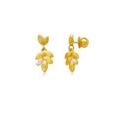 Hoa tai vàng 24K gắn đá CZ DOJI BLE7004130A1CZ1