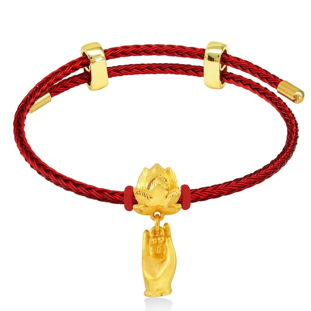 Vòng charm hoa sen vàng 24K DOJI BCB5001910A1XX1 