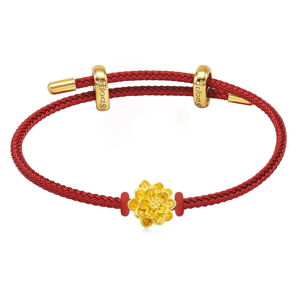 Vòng charm hoa sen vàng 24K DOJI BCB5002820A1XX1 