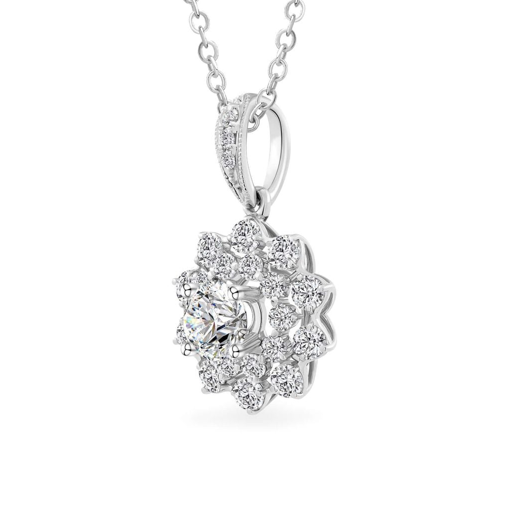 Mặt dây vàng trắng 14K gắn kim cương DOJI AFPB100125F2HA1 