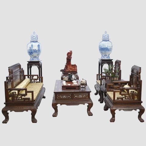 Bộ salon Tứ Quý Cẩn Ốc - Gỗ Chiêu Liêu- 1305