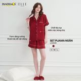 Đồ ngủ nữ tay ngắn ELLE Pandemos lụa trơn cao cấp LD2509 