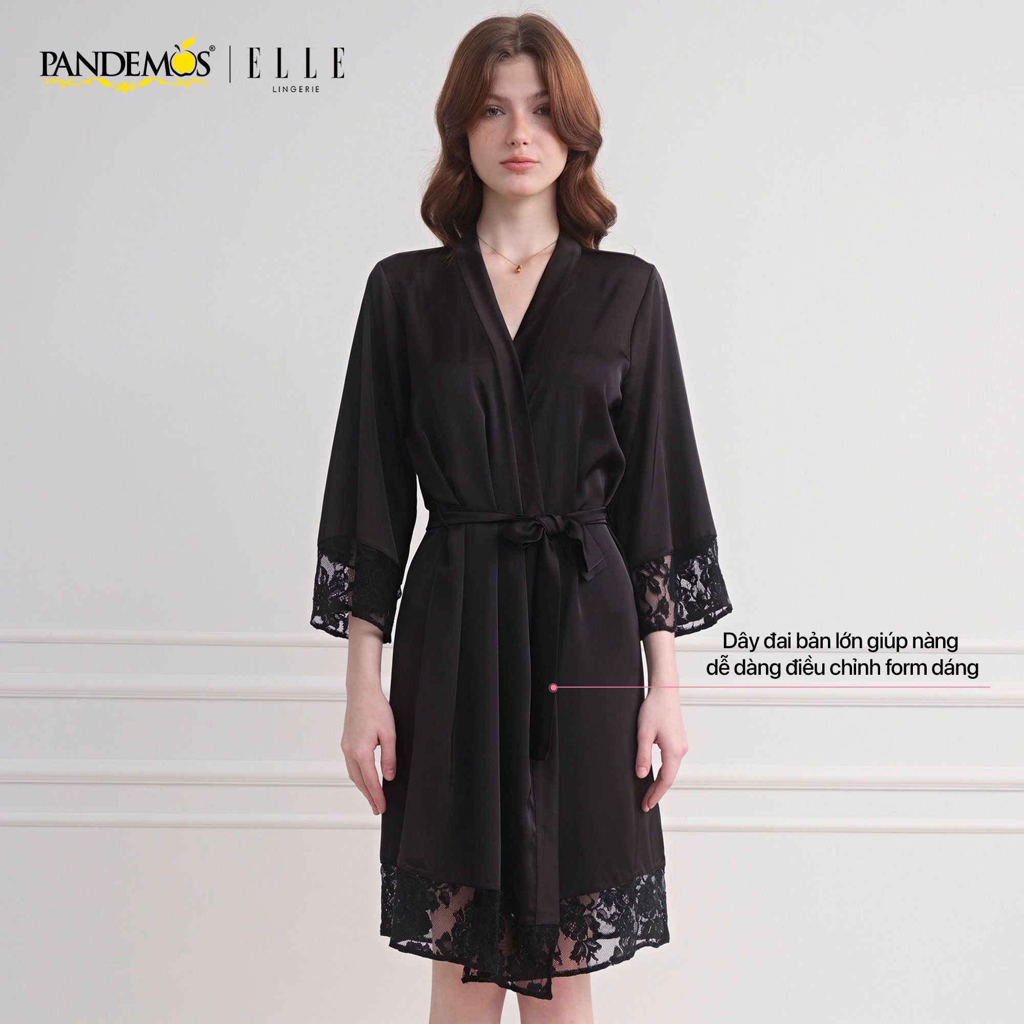  Kimono ren cao cấp ELLE Pandemos sang trọng, chất liệu mềm mại LN2506 