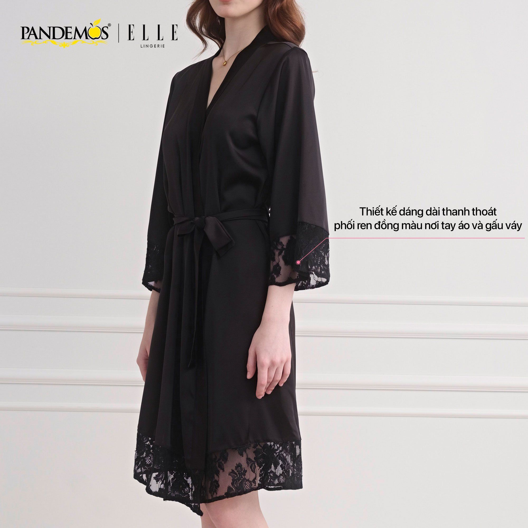  Kimono ren cao cấp ELLE Pandemos sang trọng, chất liệu mềm mại LN2506 