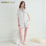  Đồ ngủ nữ tay ngắn ELLE Pandemos lụa trơn cao cấp LD2509 