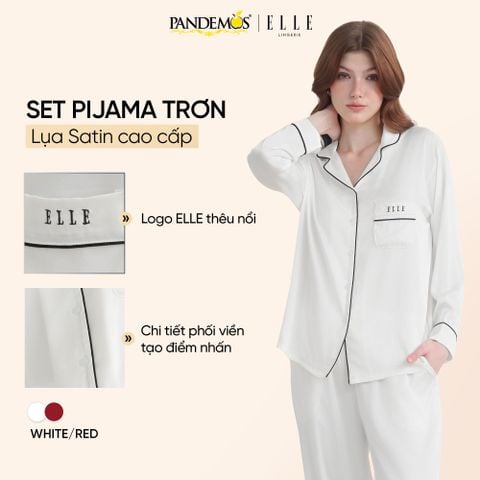  Đồ ngủ lụa Pijama dài tay cao cấp ELLE Pandemos LD2508 