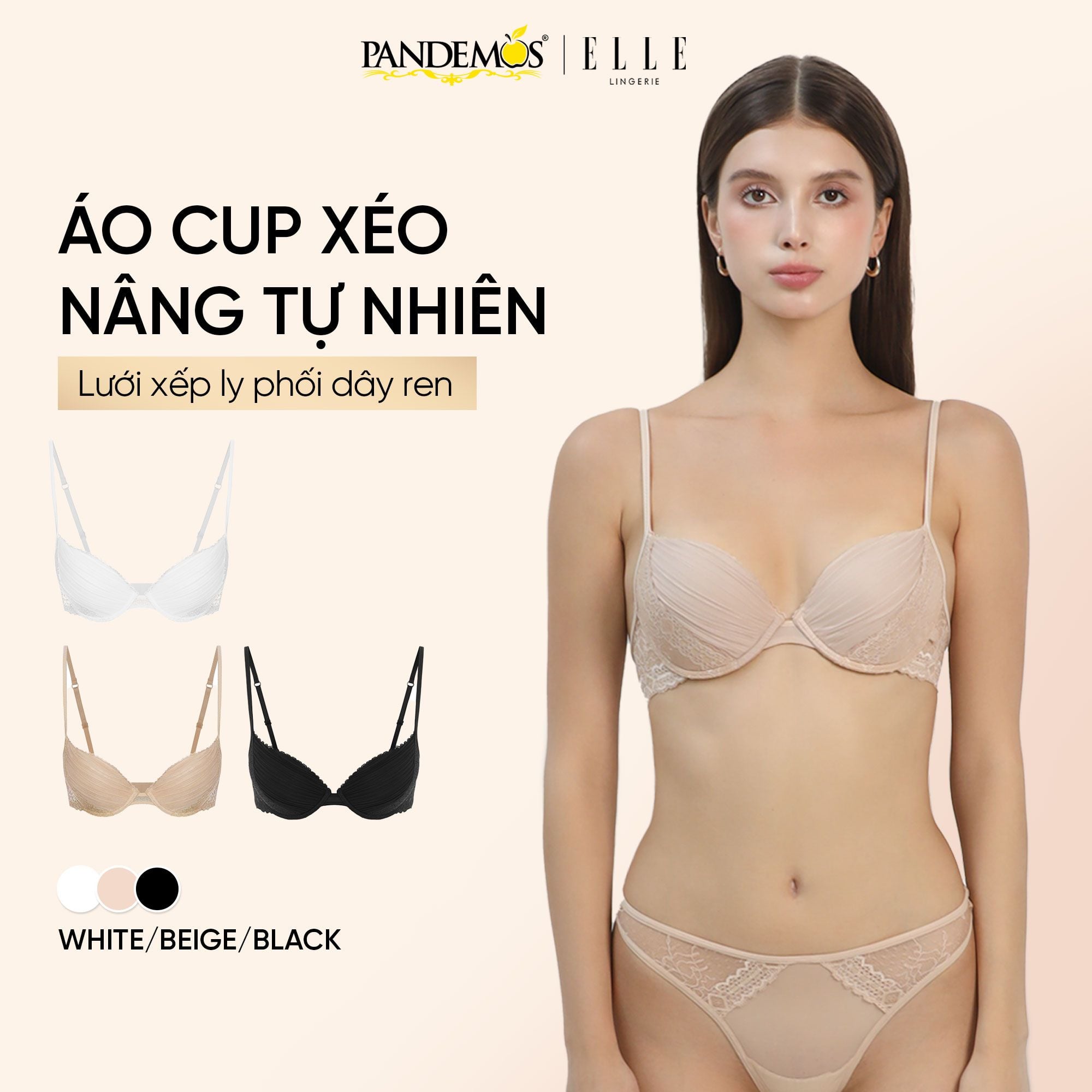  Áo ngực ELLE nâng ngực ren cao cấp 