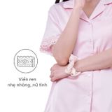  Bộ đồ ngủ nữ ELLE LD2602 tay ngắn phối ren 