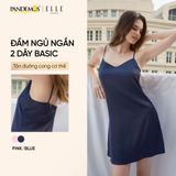  Đầm ngủ ngắn 2 dây basic ELLE Pandemos dáng suông nhẹ, tôn đường nét LN2501 