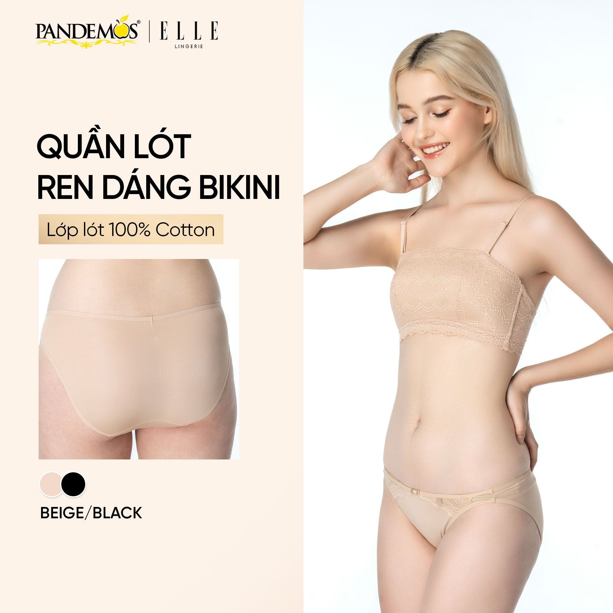  Quần lót Elle viền ren 