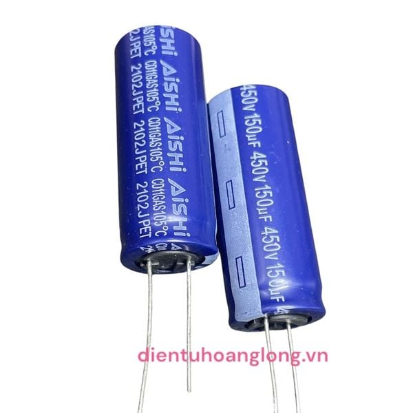  Tụ 150uF - 450V chân mềm AISHI mới (18x45) 