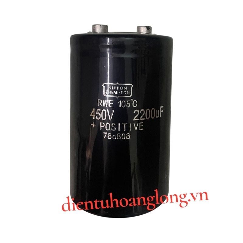Tụ 2200uF - 450V đầu vít (65X110) tháo máy (Ko lấy đế)