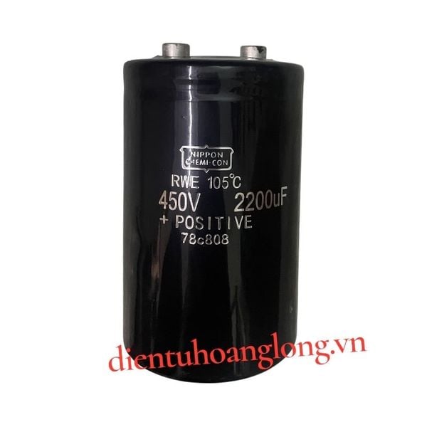  Tụ 2200uF - 450V đầu vít (65X110) tháo máy (Ko lấy đế) 