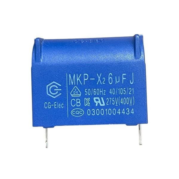  Tụ CG đứng 6uF 275V xanh 