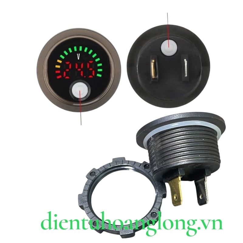 Module vôn kế + dung lượng TRÒN chia vạch cảm ứng CHỐNG NƯỚC