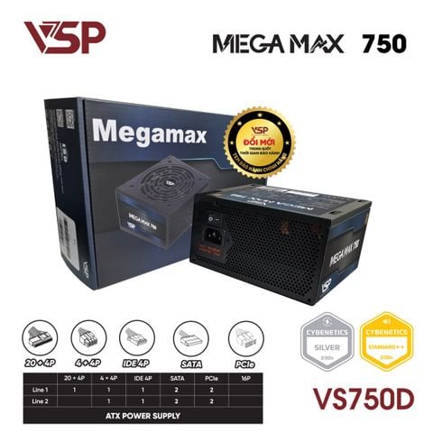 Nguồn Máy Tính VSP MEGAMAX VS750D 750W