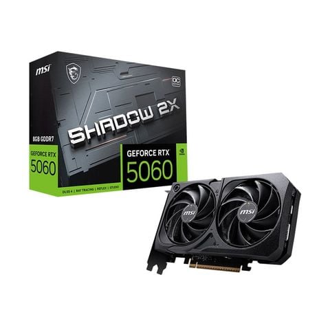 VGA MSI GEFORCE RTX 5060 8G SHADOW 2X OC (GDDR7, 128-bit, HDMI+DP, 1x8-pin)