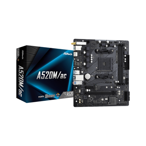 Mainboard Asrock A520M/ac (Wifi + Bluetooth)