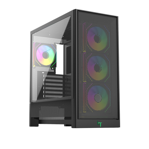 Vỏ Case Linktech Bahamut 4FA Black (Mid Tower/ Màu Đen) - 4 Fan