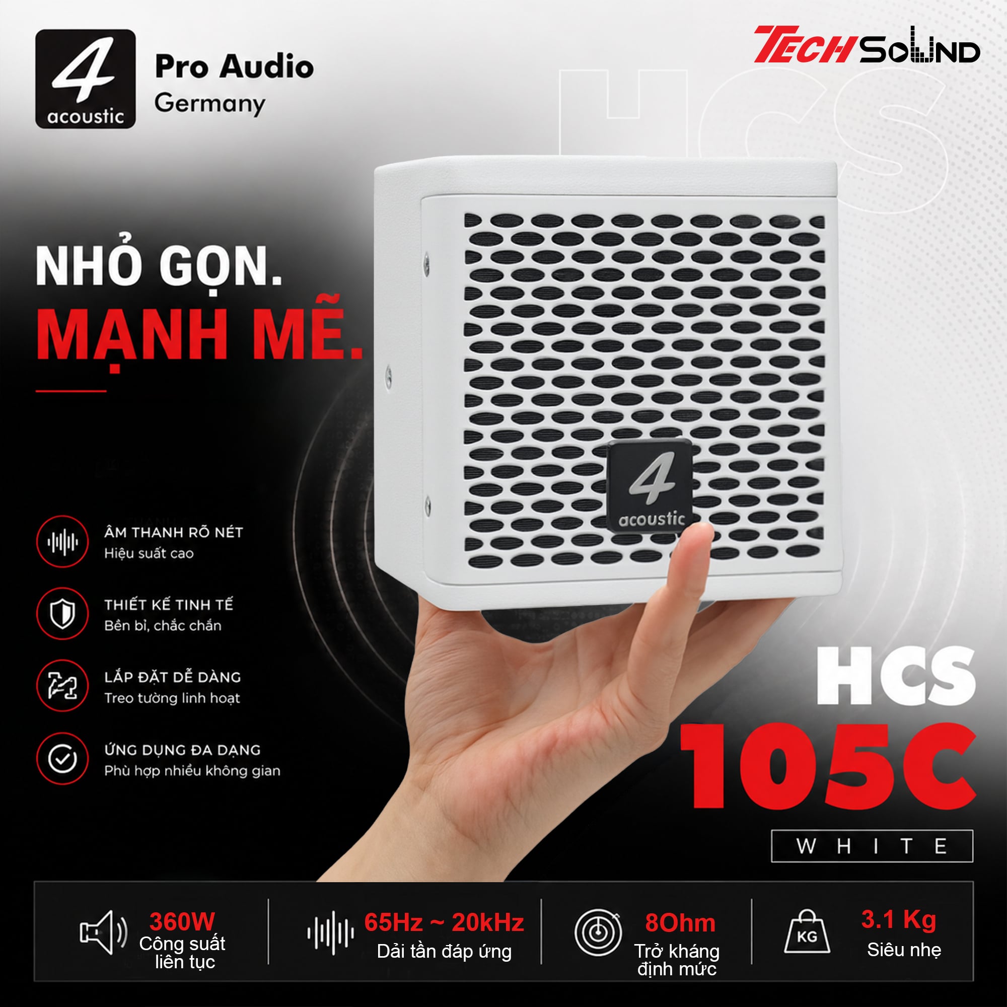 Loa Coaxial 4Acoustic HCS 105C Màu Trắng